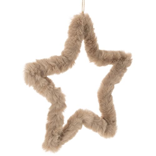 Décoration décorative en fausse fourrure en forme d'étoile à suspendre, 30 cm, lot de 3 acheter | Floristik24.fr