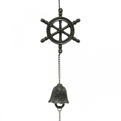 Floristik24 Sonnette de volant de remorque déco vintage, carillon éolien fonte L50cm