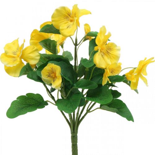 Floristik24.fr Pensées artificielles Jaune Fleur artificielle à coller 30cm  - acheter pas cher en ligne