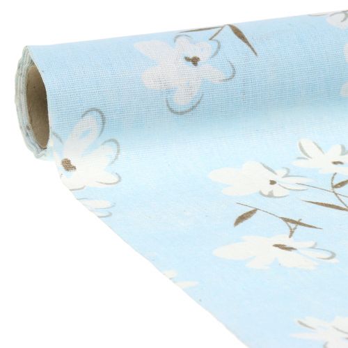 Floristik24 Tissu décoratif avec fleurs bleues 30 cm x 3 m