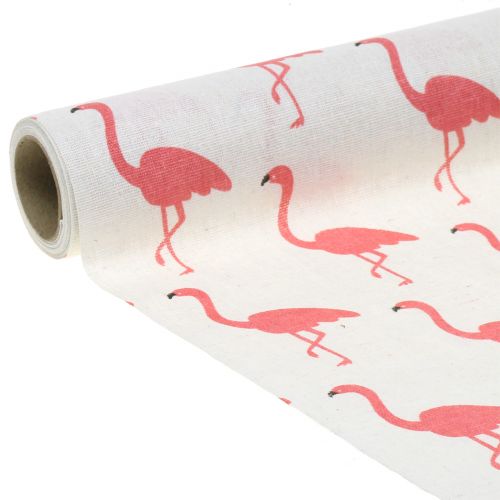 Article Tissu décoratif flamants blanc-fuchsia 30 cm x 3 m