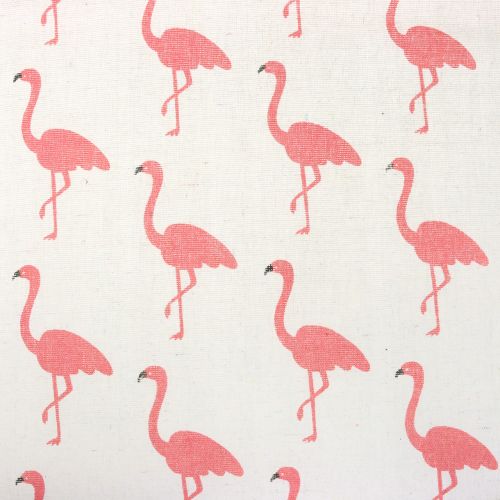 Tissu décoratif flamants blanc-fuchsia 30 cm x 3 m