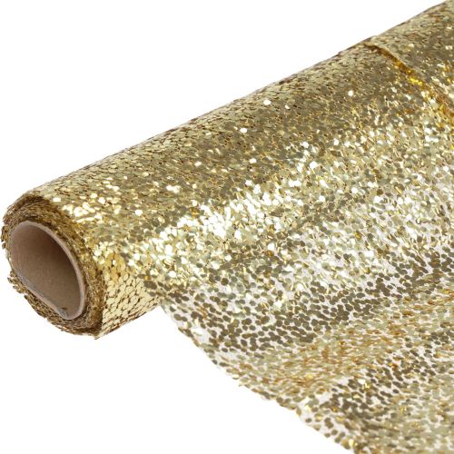 Chemin de table Noël chemin de table paillettes dorées 48x450cm