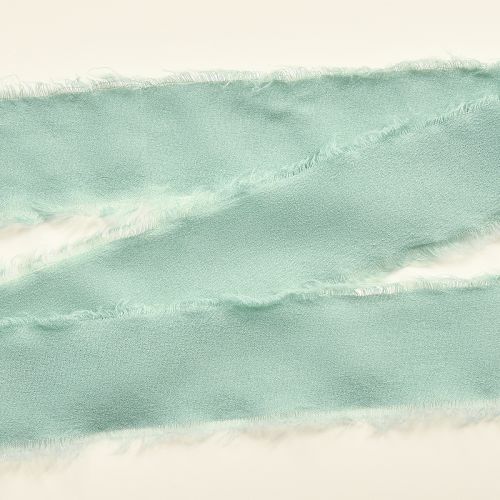 Article Ruban décoratif en tissu à franges vert sauge 40 mm 15 m