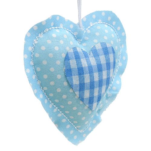 Floristik24 Cintres en tissu forme coeur 7cm 12pcs bleu, blanc