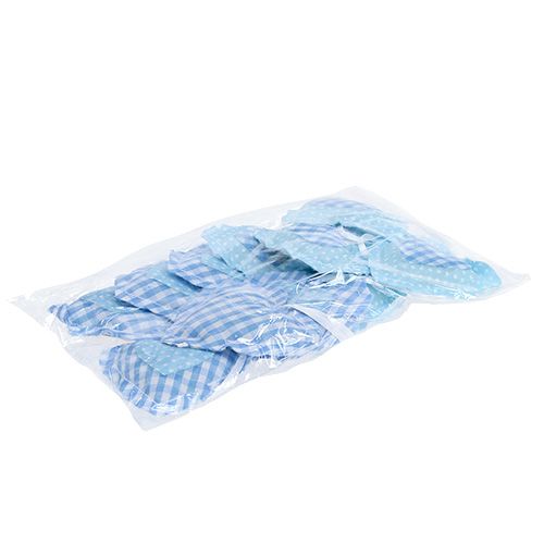 Floristik24 Cintres en tissu forme coeur 7cm 12pcs bleu, blanc
