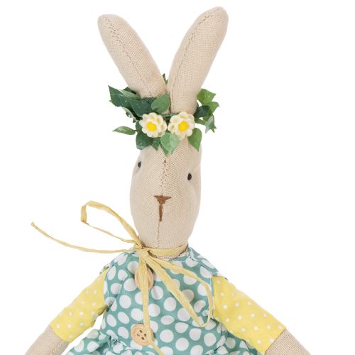 Article Lapin de Pâques en peluche, lapin de Pâques habillé, lapine H43cm