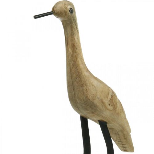 Floristik24 Échassier en bois, grue debout, oiseau décoratif couleur naturelle, noir H40cm