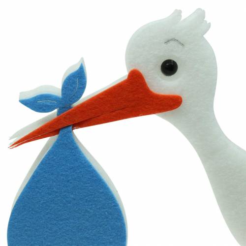 Floristik24 Cigogne décorative à suspendre bleue 45,5cm x 39cm x 2cm
