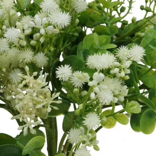 Bouquet Décoratif Fleurs Artificielles Bouquet Fleurs Artificielles Vert Blanc L36cm
