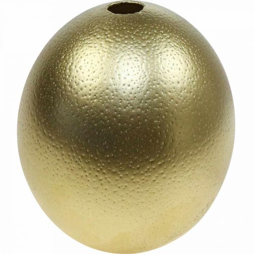 Article Décoration oeuf d&#39;autruche soufflé décoration Pâques or Ø12cm H14cm