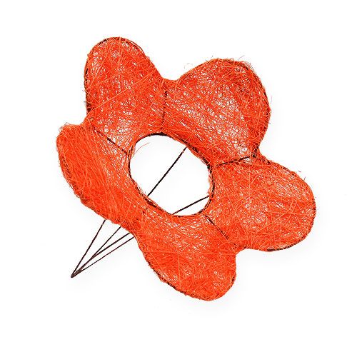 Floristik24 Manchette fleur sisal orange Ø20cm 10pcs