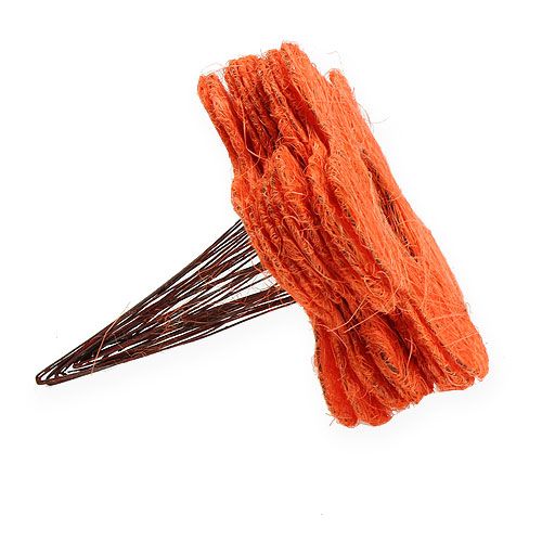 Floristik24 Manchette fleur sisal orange Ø20cm 10pcs