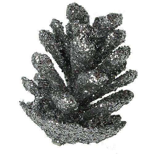 Floristik24 Cônes pommes de pin argent 3cm 48 pcs