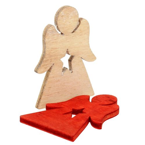 Floristik24 Enfants de Noël en bois à disperser rouge, naturel 4cm 72 pcs