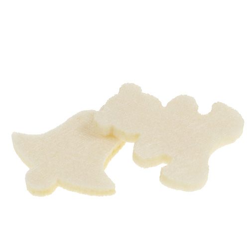 Floristik24 Décoration à disperser figurines en feutre crème 3cm 72 pcs