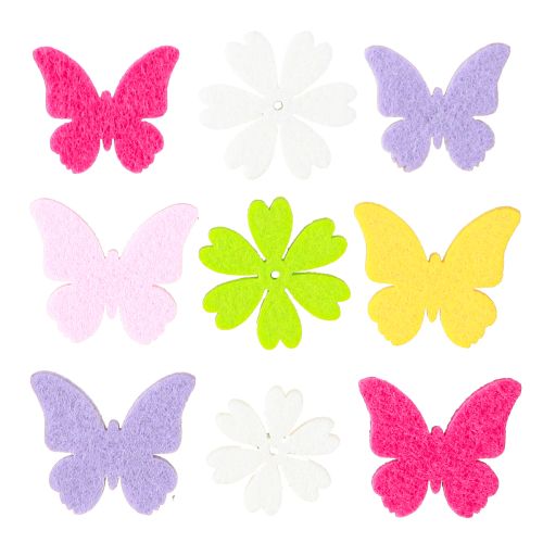 Article Décoration à disperser Fleurs de papillon de printemps 6 couleurs 4 cm 72 pièces