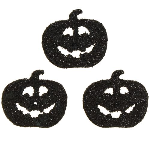 Article Décoration à disperser Décoration citrouille d&#39;Halloween 4 cm noir, paillettes 72 pcs