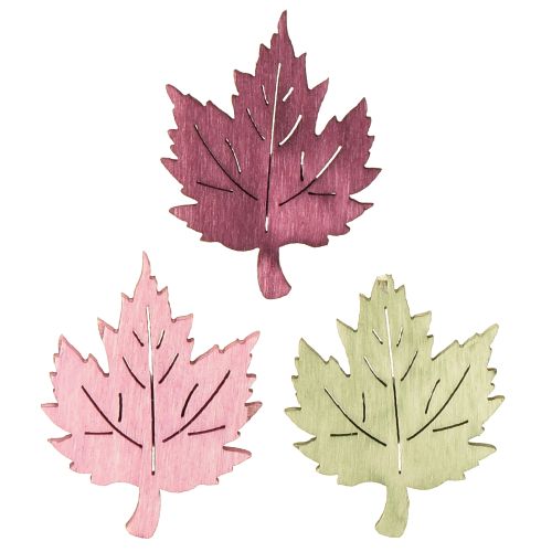 Floristik24 Décoration de table en bois feuilles d&#39;automne colorées 3x4cm 72 pcs