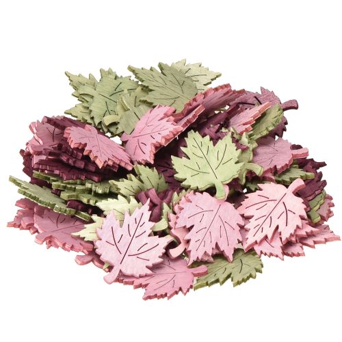Article Décoration de table en bois feuilles d'automne colorées 3x4cm 72 pcs