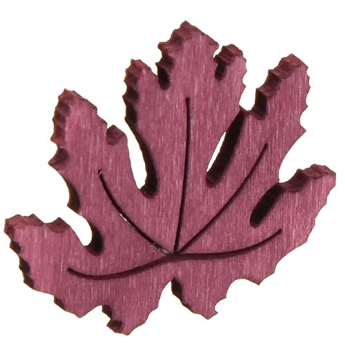 Article Décoration de table en bois feuilles d&#39;automne violet rose vert 4cm 72 pièces