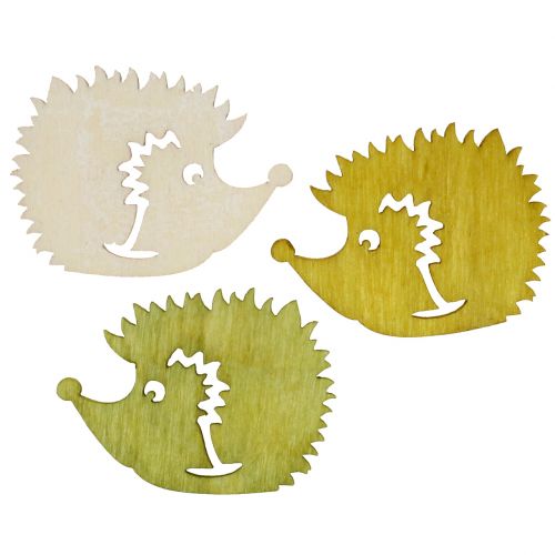 Floristik24 Décoration à disperser hérissons en bois couleurs assorties 4cm 72 pcs