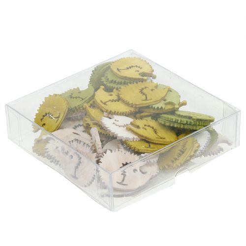 Floristik24 Décoration à disperser hérissons en bois couleurs assorties 4cm 72 pcs