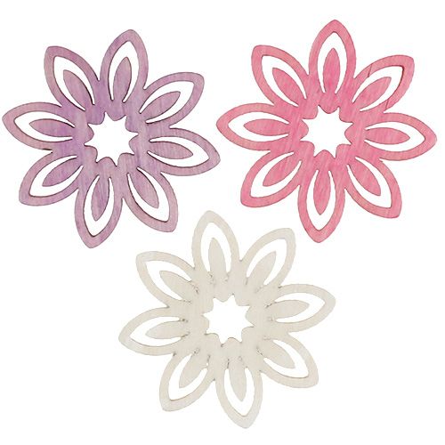 Floristik24 Fleur de bois épars Ø4cm 72pcs