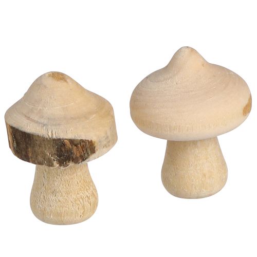 Floristik24 Décoration à disperser mini champignons décoration en bois naturel avec écorce Ø2cm 36 pcs