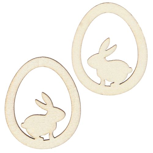 Article Décorations de Pâques pour bricolage, œuf de lapin, bois naturel, 4 cm, 72 pièces