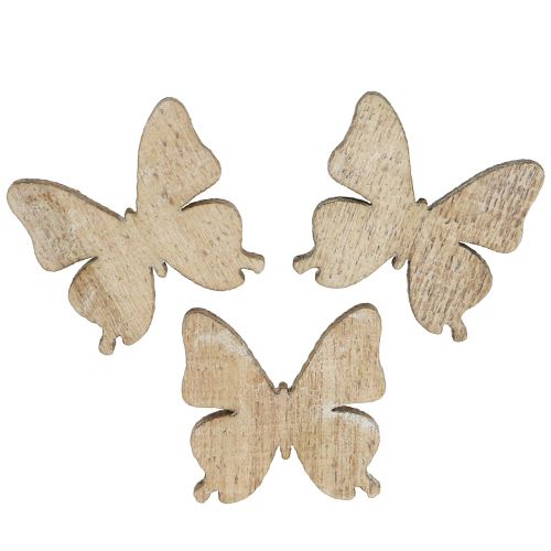 Article Décoration à disperser papillon bois naturel 2cm 144 pcs