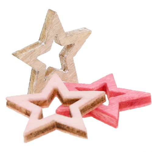 Floristik24 Deco Star Wood pour le saupoudrage de rose, rose, nature 2cm 144p