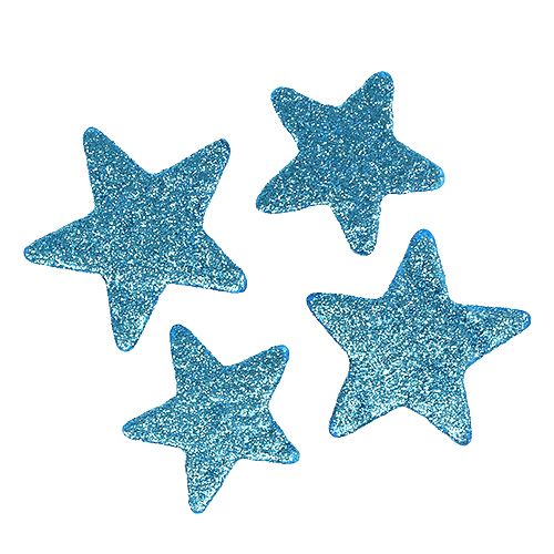 Floristik24 Décoration à disperser étoile de Noël turquoise 3,5-4,5 cm 24 pcs