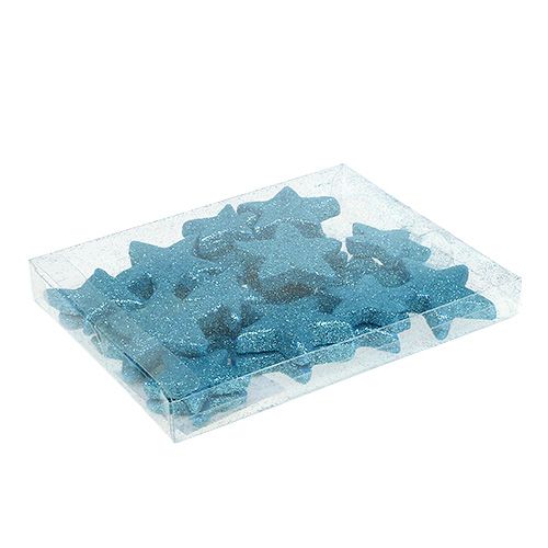 Floristik24 Décoration à disperser étoile de Noël turquoise 3,5-4,5 cm 24 pcs