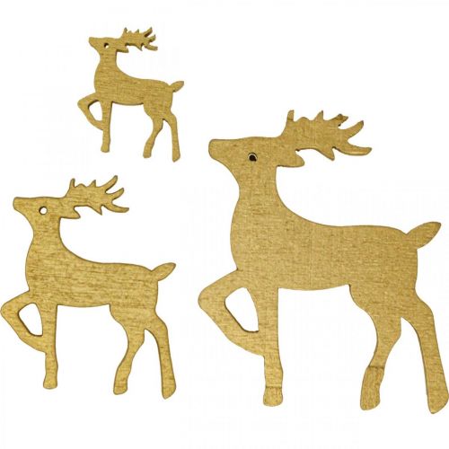 Floristik24 Décoration à parsemer Noël pièces à parsemer décoration en bois renne 50 pièces
