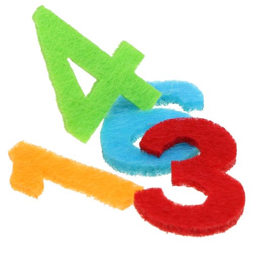 Floristik24 Chiffres épars en feutre couleurs assorties 3cm 150p