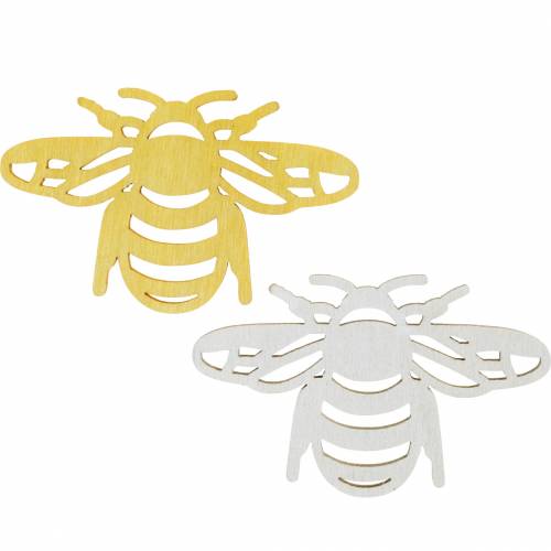 Floristik24 Décoration à disperser abeille, printemps, abeilles en bois pour travaux manuels, décoration de table 48 pièces
