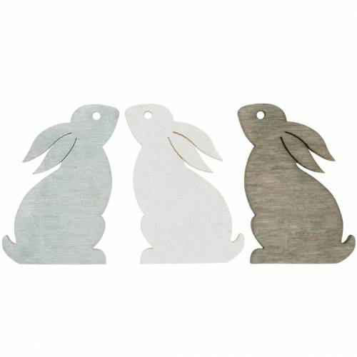 Floristik24 Lapin épars marron, gris clair, lapins de Pâques blancs à disperser 72pcs