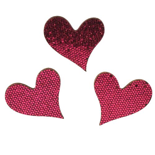 Décoration à disperser coeur violet 3-5cm 48pcs