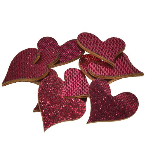 Article Décoration à disperser coeur violet 3-5cm 48 pcs