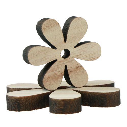 Article Décoration de table fleurs en bois marron naturel Ø2-6cm 20 pcs