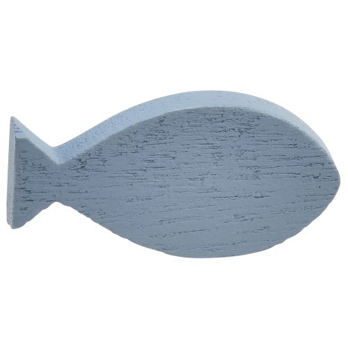 Article Décoration à disperser décoration en bois poisson bleu blanc maritime 3–8cm 24 pcs