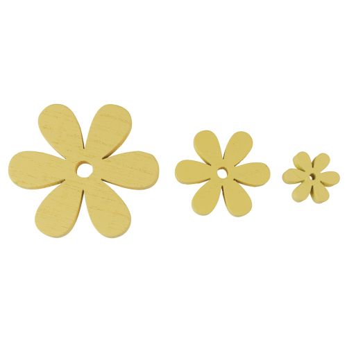 Article Décoration à disperser Bois Fleurs Jaunes Décoration de table d&#39;été Ø2–6cm 20 pcs