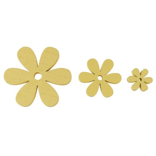 Article Décoration de table d&#39;été en bois fleurs jaunes Ø2–6cm 20pcs