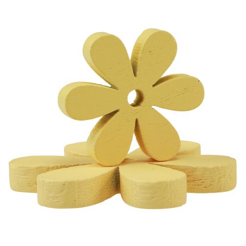 Article Décoration à disperser Bois Fleurs Jaunes Décoration de table d&#39;été Ø2–6cm 20 pcs