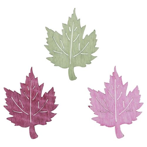 Article Décoration à parsemer bois feuilles d&#39;automne décoration de table colorée 3x4cm 72p