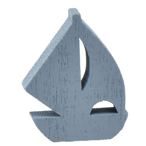 Article Décoration à disperser décoration de voilier en bois bleu blanc 2cm–6cm 24 pcs
