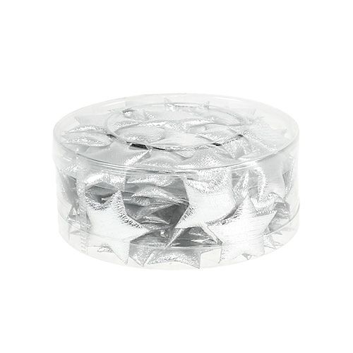 Floristik24 Tissu étoiles Décoration à contrôler argent 3cm 100pcs