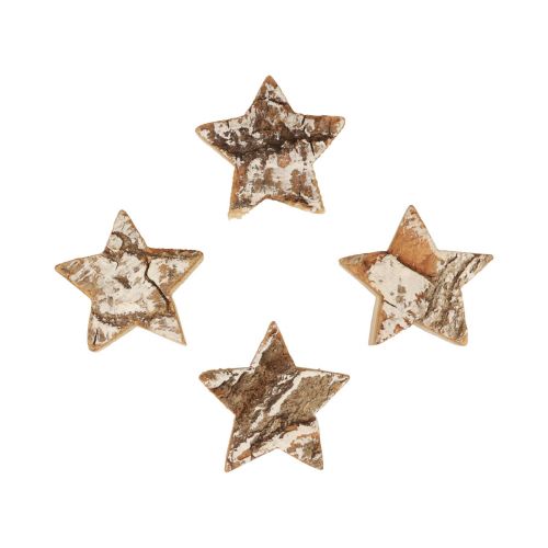 Floristik24 Décoration de Noël étoiles en bois écorce blanchie Ø5cm 12pcs