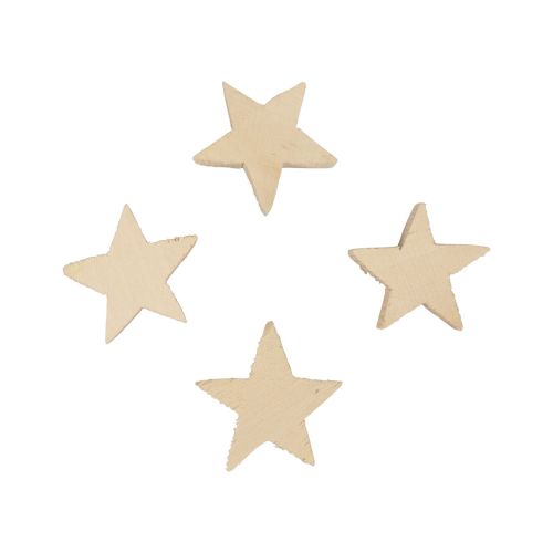 Article Décoration à disperser étoiles de Noël étoiles en bois naturel Ø4cm 24pcs